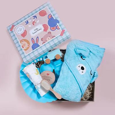 Blue Welcome Baby Gift Set by the Craddle Box
