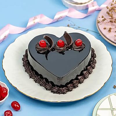 Chocolate Truffle Heart Cake
