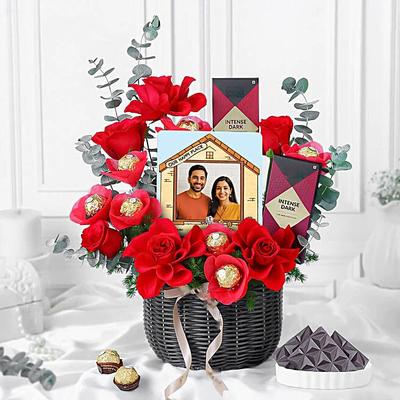 Crimson Elegance N Sweet Treats Basket