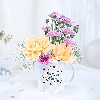 Flower Mug of Birthday Surprises