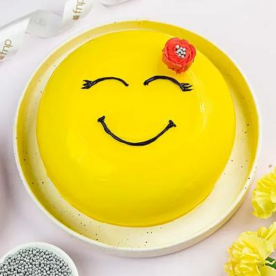 Happy Emoji Pineapple Cake