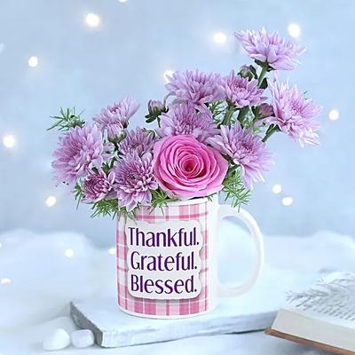 Heartfelt Gratitude Floral Mug