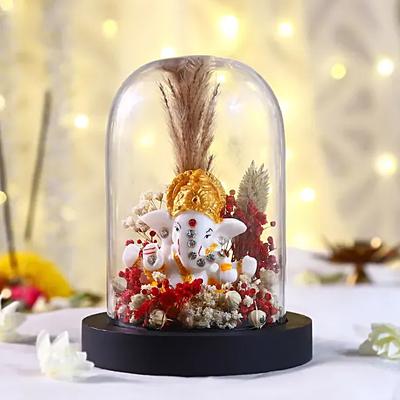 Heavenly Ganesha with Forever Flowers