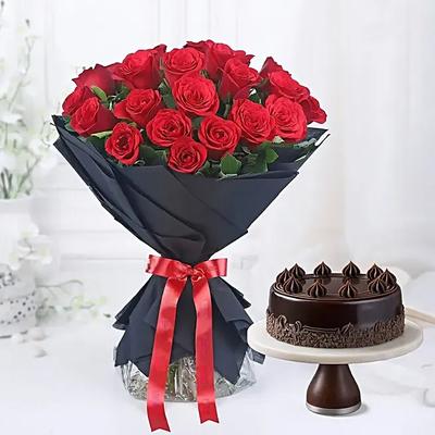 Passionate Roses with Truffle Bento Cake