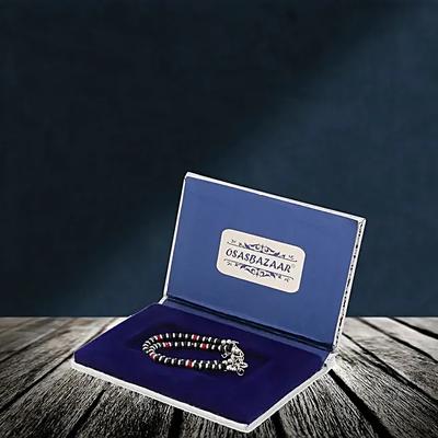 Silver Nazariya Kadli Red N Black Beads Bracelet