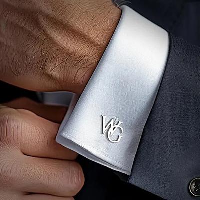Silver Personalised Initial Cufflinks