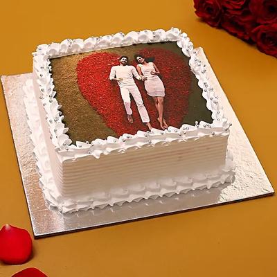 Valentine Photo Vanilla Cake